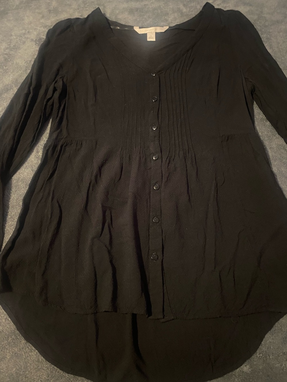 LC Lauren Conrad Black Round-Neck Top